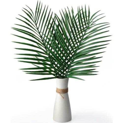 8pcs/set Artificial Palm Leaves Stems Faux Tropical Palm Tree Leaves Simulation Green Plants for Home Garden Decoration