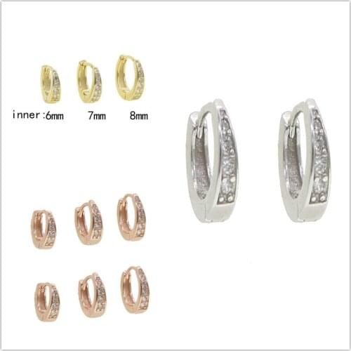 Dainty 4 Styles 3 Colors 925 Sterling Silver Simple Round Different Size Stud Earrings Trendy Jewelry For Women Wedding Gift