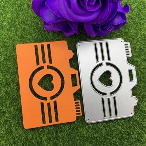 Camera Heart Shaped Girly Camera Hand Embossed DIY Album Scrapbook Greeting Card Decoration Metal Cutting Mould