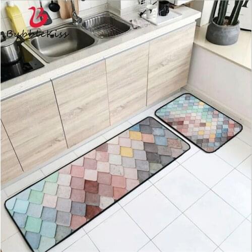 Bubble Kiss Welcome Mats for Front Door Colorful Pattern Thickened Kitchen Mat Door Mats Anti-Slip Kitchen Carpet Floor Mats