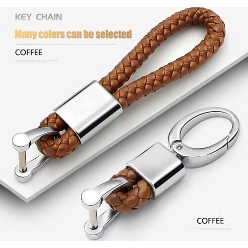 Leather Keychain Metal Key Rings For Hyundai Creta IX25 IX35 I20 I30 I40 Santa Fe Solaris Tucson Accessories Car Key Chains Ring