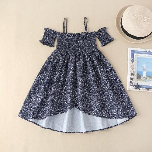 Girls summer dress childrens clothing girls summer vacation leisure long skirt baby fashion suspender long skirt