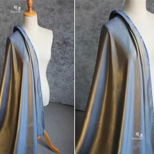 Mercerized Cotton Silk Satin Fabric Blue Gray Gold Gradient DIY Decor Pajamas Shirt Kungfu suit Cheongsam Dress Designer Fabric
