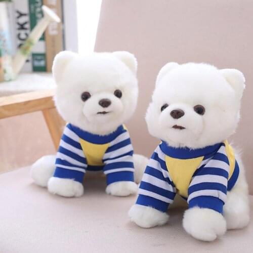 Cute Pomeranian Dog Dressed Doll Kids Toy Soft Home Bed Sofa Couch Decor Gift