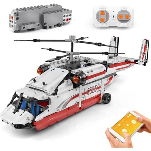 APP RC Helicopter Model Electric Building Blocks Technical Remote control Plane Bricks Toys Kids Boys Gifts 738 PCS
