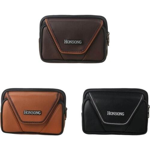 Vintage Men Waist Fanny Pack Belt Bag PU Leather Phone Pouch Travel Hip Hanging Purse