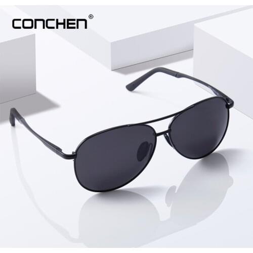 CONCHEN 2019 Pilot Polarized Sunglasses Men Women Metal Frame Spring Hinge Driving Sun Glasses Male Retro Sunglasses