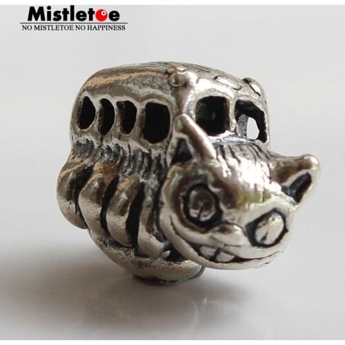 Mistletoe 925 Sterling Silver Designer Cat Charm Bead Fit European 3.0mm Bracelet Jewelry Small Hole