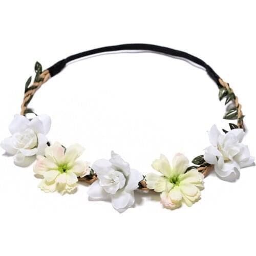 Women Flower Hairband Wedding Floral Headband Hair Garland Girls Crown Wreath Party Headpiece Hair Accessories