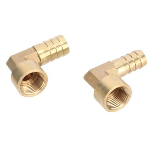 Garden tube connector 90 degree brass elbow 12mm 14mm barb to 3/8" BSP female thread water fuel copper connection adapter 3Pcs