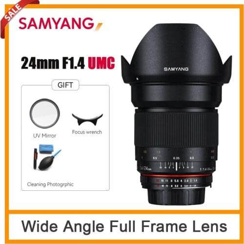 Samyang 24mm F1.4 ED AS UMC Wide Angle Full Frame Lens For Sony A/E Canon Nikon AE M4/3 Pentax K MFT Mount Camera Lenses