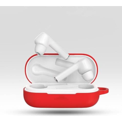 Silicone Wireless Bluetooth Earphone Case for honor flypods 3 Protective Cover with Carabiner for huawei honor flypods