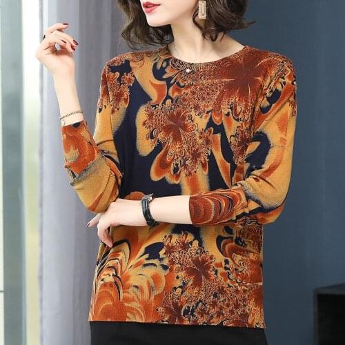 Print Womens Sweater Autumn Spring Fashion Women Clothing Pullover Pull Femme Long Sleeve Elasticity Geometry Sweater For Women