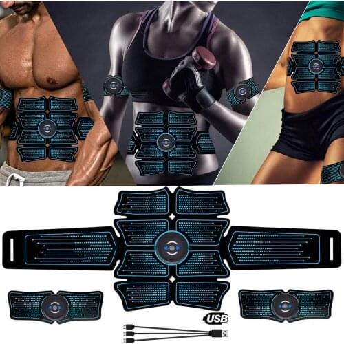 ABS Trainer Wireless Abdominal Muscle Stimulator EMS Smart Fitness Training Electric Massager Body Slimming Belt USB Recharge