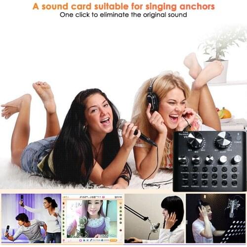 V8 Audio USB External Sound Card For Mobile Phone Computer Headset Microphone Webcast Live Broadcast Sound Card