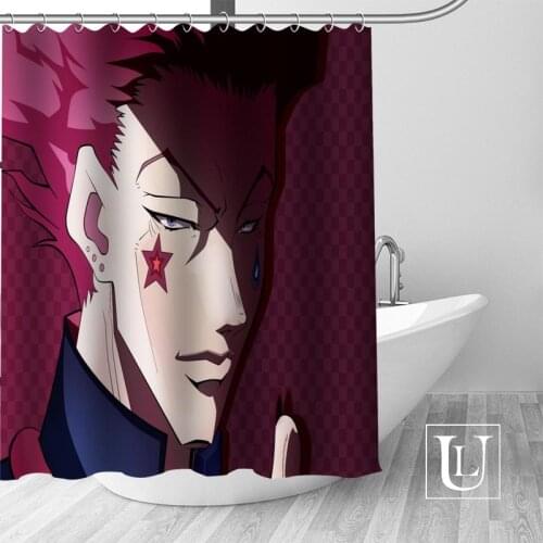 ShunQian Hisoka Anime Custom Shower Curtain Polyester Fabric Bath Screens Curtains For Bathroom 3D Waterproof Bath Curtain Hook
