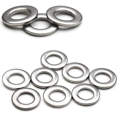 ZENHOSIT 50Pcs M6 304 Stainless Steel Flat Washer Bolt Screw Fasteners Plain Washer Metal Screw Gasket For Machine Automobile
