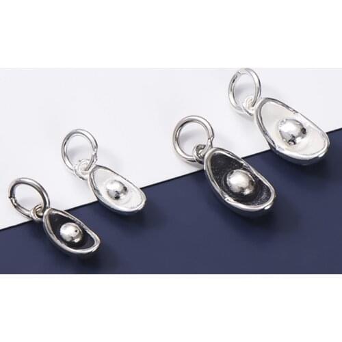 925 Sterling Silver Chinese Gold Yuanbao Design Charm Best Blessing Dangler Silver Pendant Findings DIY Jewelry Friend Gift