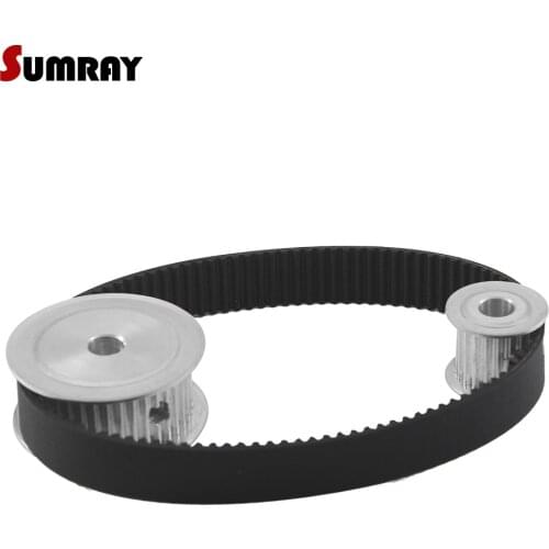 SUMRAY HTD3M Timing Pulley Belt Kit Reduction 1:2 3M 20T 40T Toothed Pulley Wheel 16mm Belt Width HTD3M-291Timing Belts 3D Parts