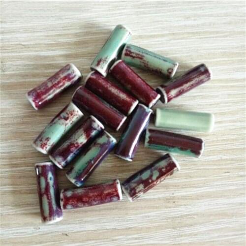 10 PCS 8mm*17mm Mixed Cylinder Shape Porcelain Ceramic Spacer Beads 2.5mm Hole Beads Diy Beads For Jewelry Making
