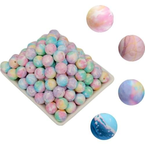 12mm 10 Pc Silicone Beads Planet Food Grade Teething Beads DIY Pacifier Chain Bracelet BPA Free Baby Teething Rodent Product