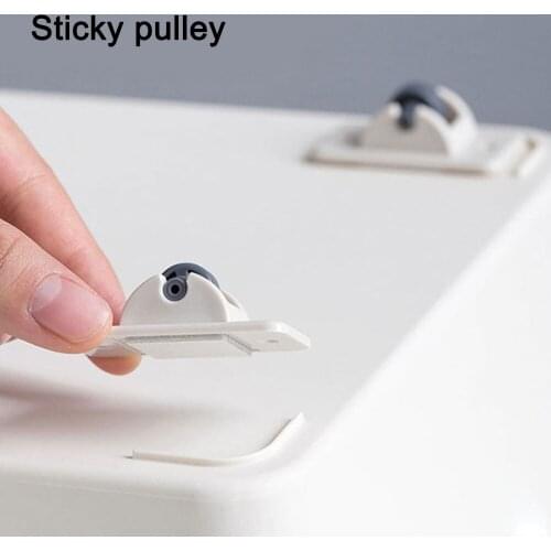 12pcs White Rail Fixed Casters Small One-Way Wheel Furniture Plastic Directional Wheel Hardware Accessories