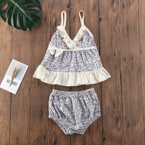 0-5 Years Baby Girls Leopard Swimsuit 2Pcs Swimwear Bathing Suit Bikini Set Beachwear