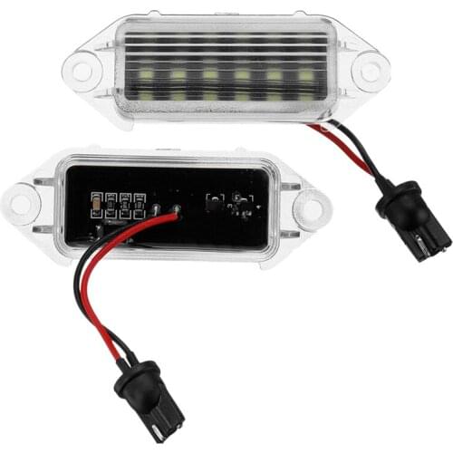 2Pcs Error Free Led Number Plate Bulbs 18Smd White Led License Plate Light Lamp for Mitsubishi Lancer X Evo 2003-2017