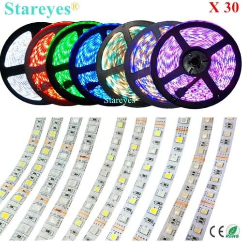 30 Pieces SMD 5050 60 LED/M White Warm white RGB RGBW RGBWW 4 in 1 RGBW RGBWW LED Strip tape lighting IP20 IP65 Waterproof