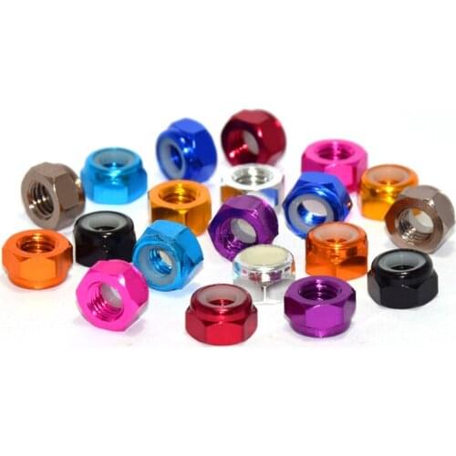 40PCS Aluminum Alloy M2 Nut Lock Nut Locknut Anti-loose Screws Screw Cap for RC Tamiya Mini 4WD Racing Car 19326 DIY Acc