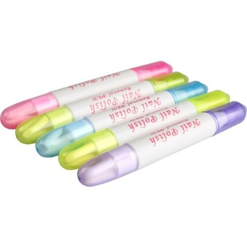 5PCS Removal Pens UV Gel Nail Polish Remover Liquid Nail Art Corrector Manicure Cleaner Erase Pen +15 Tips Refillable Tools
