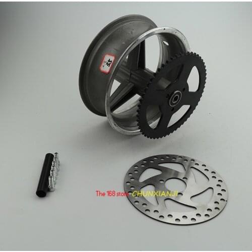 90/65-6.5 front or 110/50-6.5 rear Aluminum Wheel hub,Sprocket,Brake disc Axle bearing fits 49cc Mini Dirt Bike e Scooter Moto