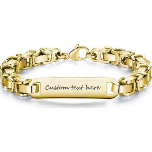 Custom Engrave Stamp Bracelet LOVE Beauties Jewelry Wheat Chain Stainless Steel Personalized Bracelet Engraving Gift for Him