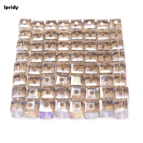 1 strands/lot Square 6mm Mixed color Austria Crystal Beads charm Glass Beads Loose Spacer Bead for DIY Jewelry Making