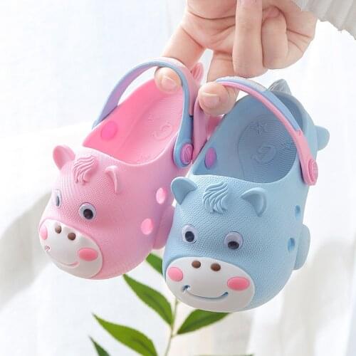 Baby Sandals for Boys Girls Toddler Shoes Summer Soft-Sole Anti-Slip 0-1-3-Year 2 Small Kids Closed-toe Porous Home Shoes