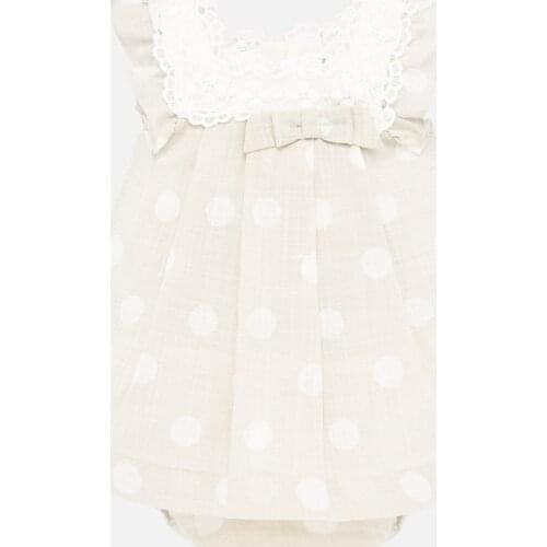 Baby Linen Polka Dot Dress L20y1871