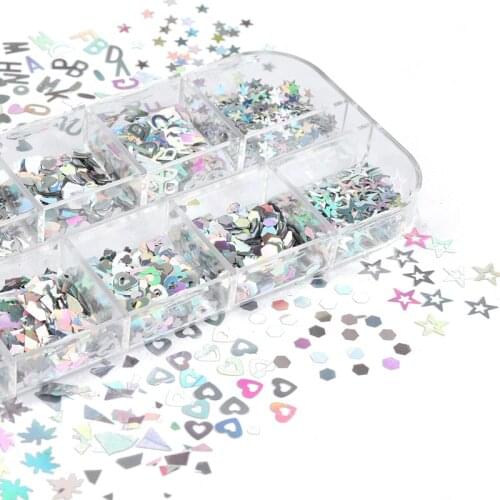 Sequins Resin Mold Filler Nail Art Crafts Letter Star Sequin Diy Nail Sticker Decor UV Resin Fillings Jewelry Making Tools 1 Box