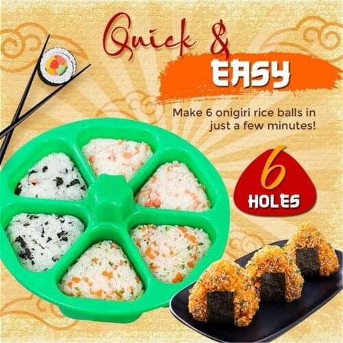 6 HolesTriangular Sushi Maker Mold Sushi Kit Japanese Kitchen Bento AccessoriesLaver Rice Making Tool Mould Kitchen Tools