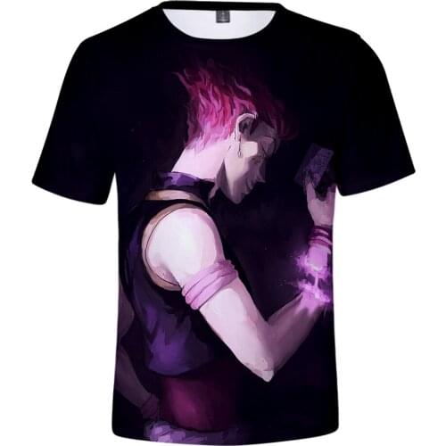 HUNTER-HUNTER Hisoka T Shirt men Young People Tees Tops Classic Short Sleeve Casual Summer 3D Hip Hop O-neck Oversized