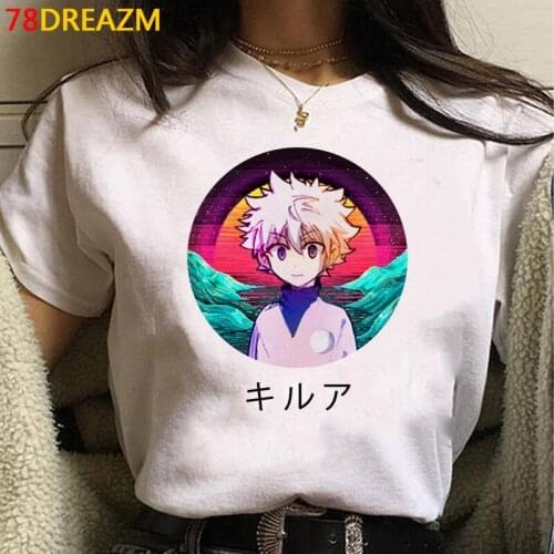 Hunter x Hunter Hisoka Killua t shirt male streetwear harajuku kawaii white t shirt graphic tees grunge t shirt harajuku