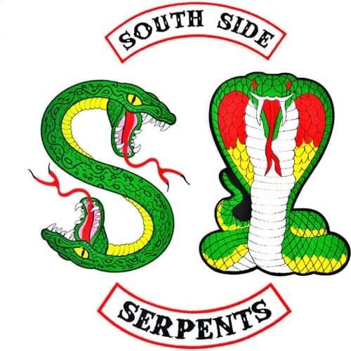 Riverdale South Side Serpents Iron On Patches For Clothing Two Headed Cobra Snake High-grade Embroidery thicken Sticker Applique