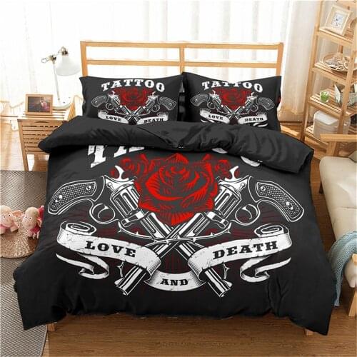 Modern Skull Duvet Cover Set 2/3 Pcs Indian Bedding Halloween Beddding Set Quilt Cover with Pillowcase Queen Dropshipping