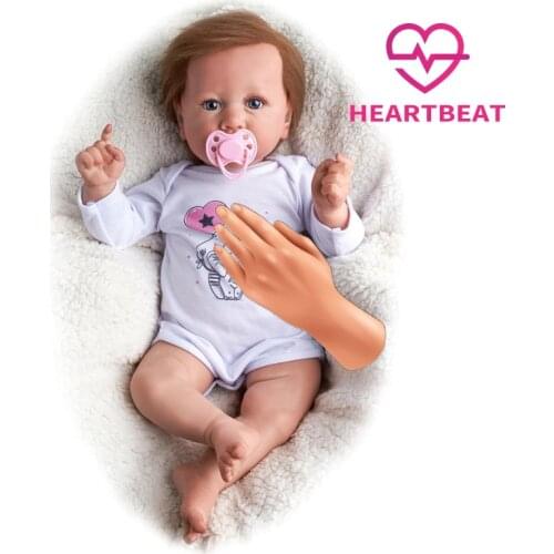 Bebes Reborn Doll 55cm Newborn Cloth Baby Doll With Heartbeat Lifelike Toddler Bonecas Nina Truly Girl For Kids Gift