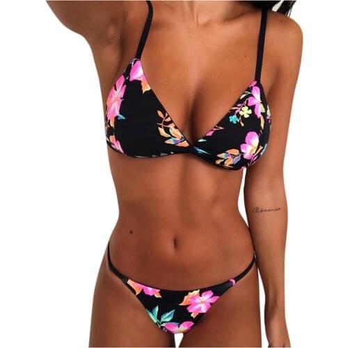Sexy Bikini Set Womens Swimwear Hot Print Brazilian Beach High Cut Two Piece Swimsuit Push Up Soft Padded Biquinis underwear