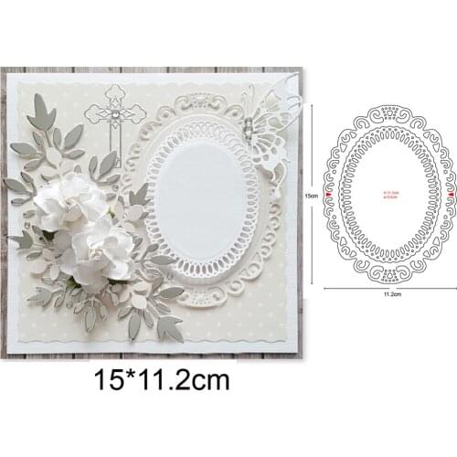 Metal cutting dies etched oval frame cut die mold decoration Scrapbook paper craft knife mould blade punch stencils dies