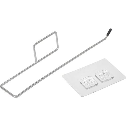 Multifunctional Paper Towel Plastic Wrap Holder Stainless Steel Shelf No Drilling Storage Rack Kitchen Bathroom Toilet Supplies