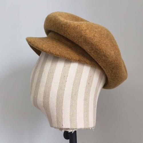 New Winter Hats For Women Warm Wool Knitted Hat Autumn Ladies Fashion Hat Retro College Berets Equestrian Casual Fashion Cap