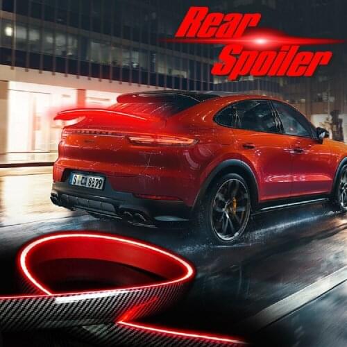 OKEEN Car Styling Carbon Fiber Spoiler Lip Light Strip Universal Red Tail Light For BMW Toyota Honda KIA Hyundai Mazda Ford BYD