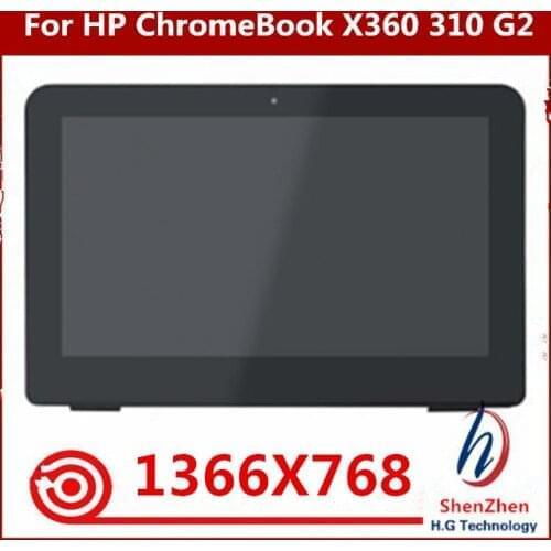 Original 11.6''for HP ChromeBook X360 310 G2 Laptop Touch Screen Digitizer Glass + LCD Display Panel Assembly +Frame Replacement