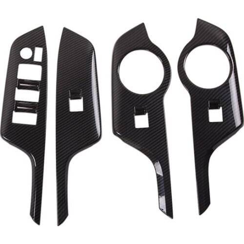 Applicable for Toyota 2017 Chr armrest frame black carbon fiber grain right driving glass switch trim frame hydrocarbon